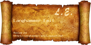 Langhammer Emil névjegykártya