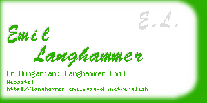 emil langhammer business card
